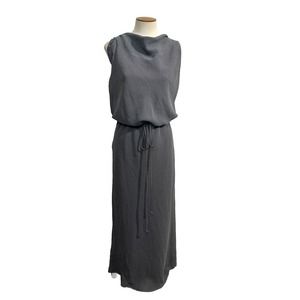 Vintage 70s David Warren Mid Century Sleeveless Tie Dress Sz Medium
